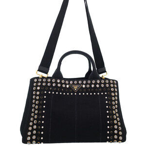 PRADA Canapa Jeweled Tote Bag